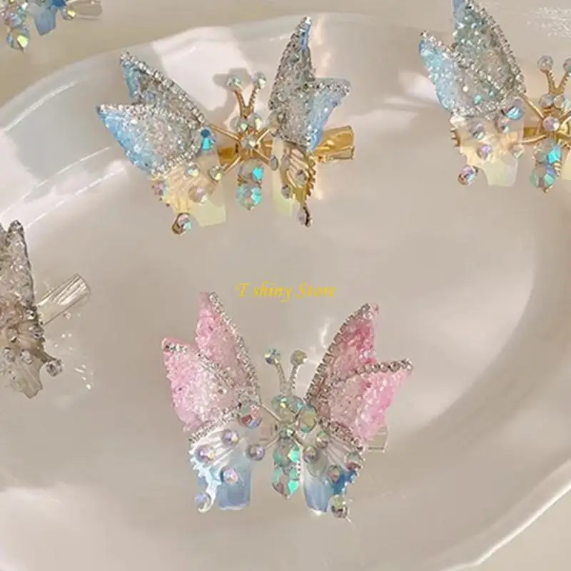 

N58F 3D Butterfly Hair Clip for Girls Creative Moving Wing Hair Pin Elegant Barrettes for Lady Music Festival and Daily Use