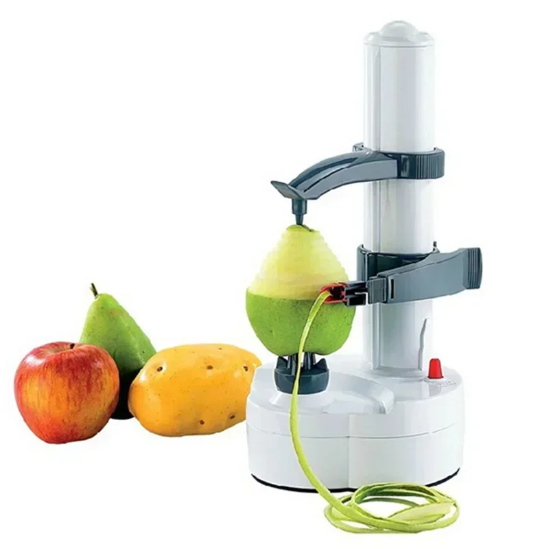 1PC New Electric Spiral Apple Peeler Cutter Slicer Fruit Potato Automatic Peeling Battery Operated Machine with Charger Eu Plug
