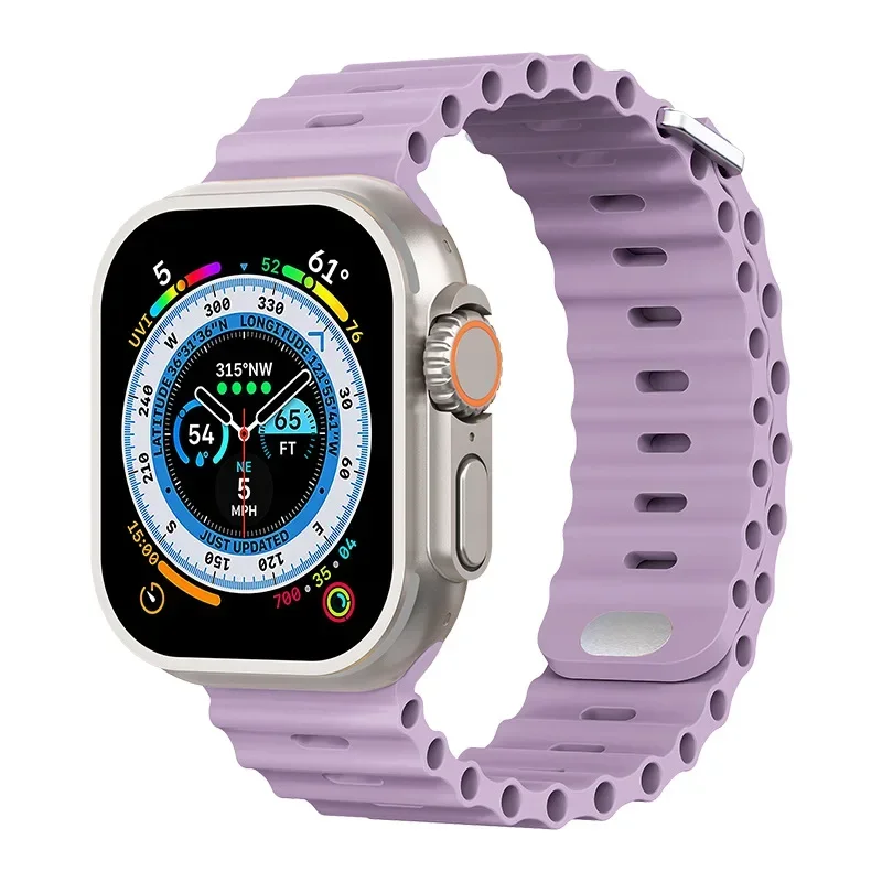 Ocean Strap für Apple Watch Ultra 3/2/1 11 10 46 mm 9 8 7 49 mm 45 mm 41 mm Silikonband für 6 5 4 3 SE3 44 mm 40 mm 42 mm Zubehör