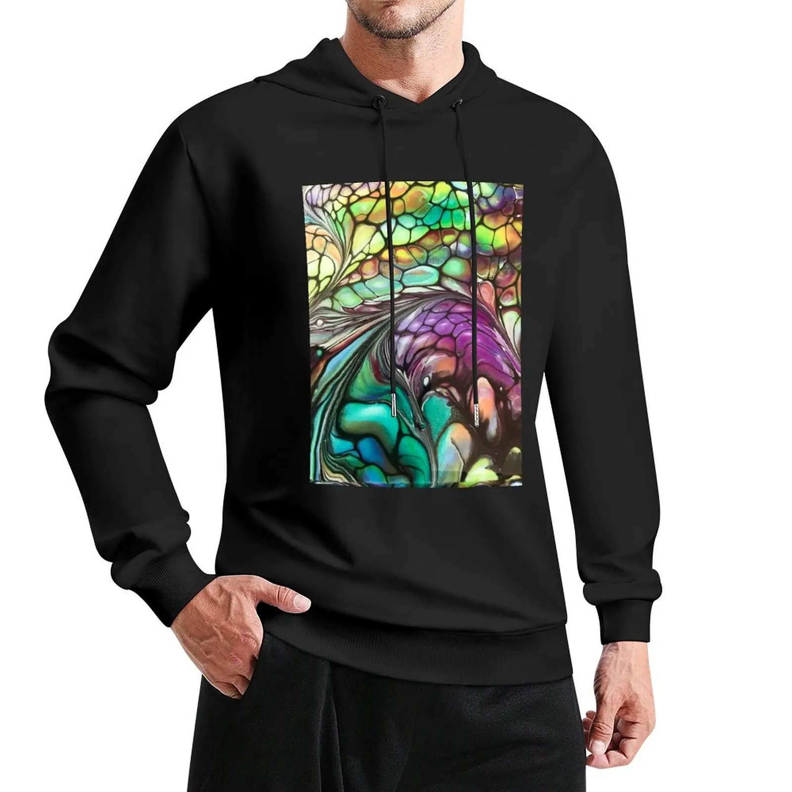 

Colorful Abstract Painting Image Pullover Hoodie fashion men big size hoodie