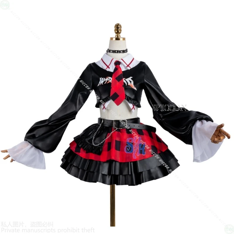 أنيمي Asuuka اليابانية Jirai Kei الفتيات تأثيري روك الشرير زي Y2K موضة أسود أحمر كعكة فستان تحقق تنورة لوليتا هالوين