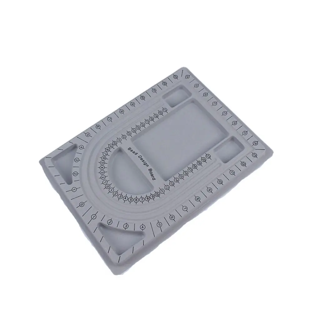 

Beading Tray Plastic Bracelet Beading Tray DIY Necklace Tool Jewelry Design Tool Measuring Tool Gray Flocked Bead Board