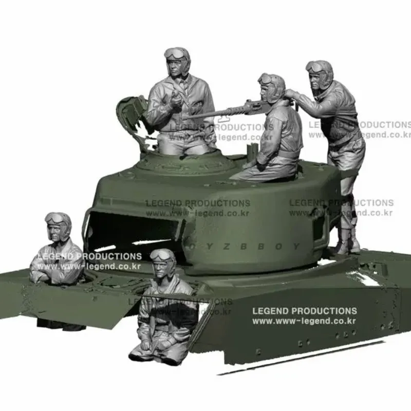 

1/35 Resin soldier model kits figure colorless and self-assemble ( 5 soldiers) A-2075