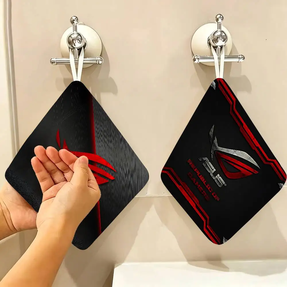 Fashion A-ASUS ROG Polyester Cotton Hanging Hand Towel, Super Absorbent Hand Wiping Towel for Daily Household Use