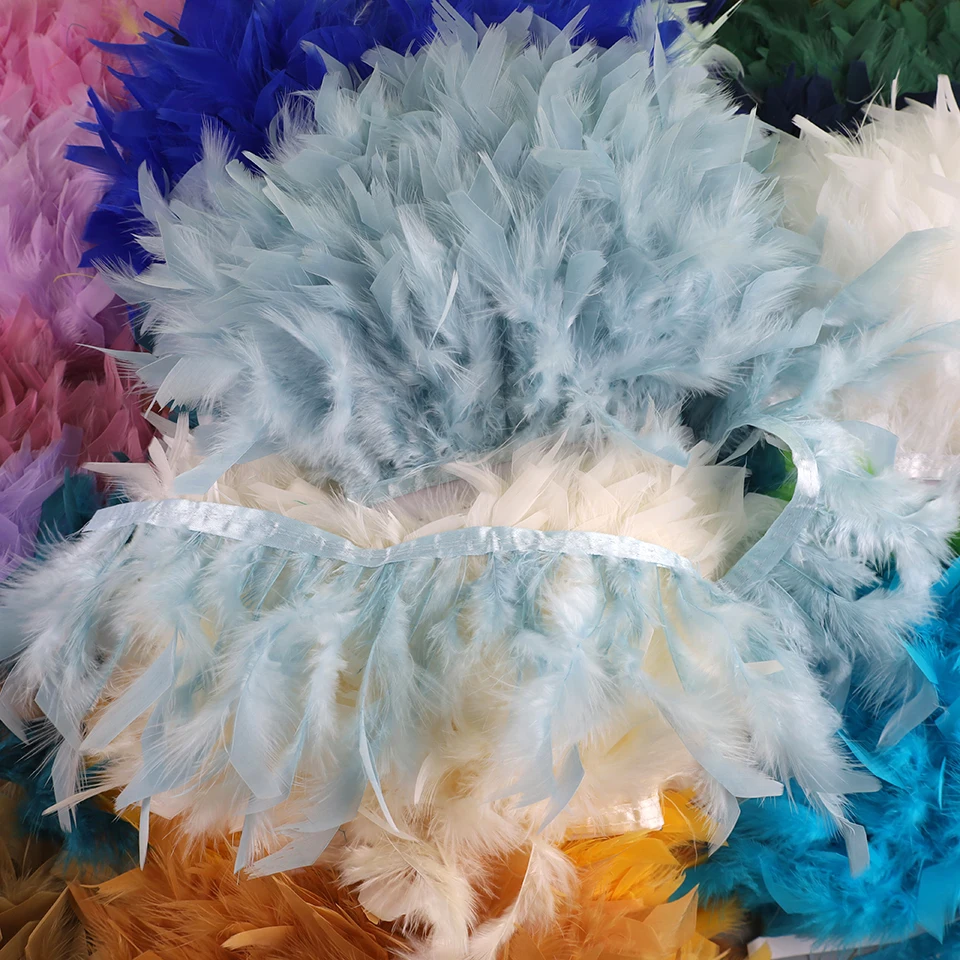 10 Meters Turkey Feathers for Clothes DIY Marabou Feather Fringe for Needlework Party Plume Handmade Mirror Home Decor Wholesale