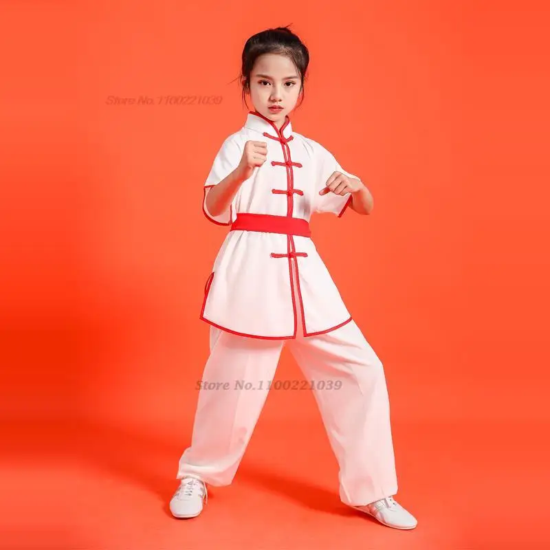 2024 chinese traditional wushu set children martial arts uniform kung fu suit warrior costume exercise outfits stage costume