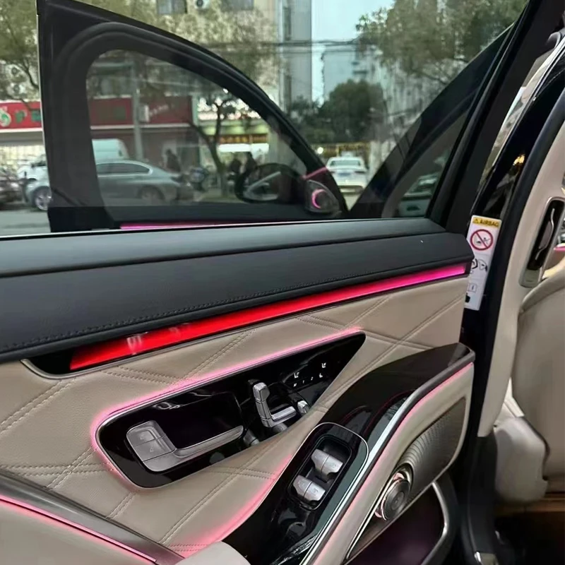 แสงโดยรอบที่ใช้งานอยู่ ไฟแถบตกแต่งบรรยากาศภายใน S class W223 S400 S450 S500