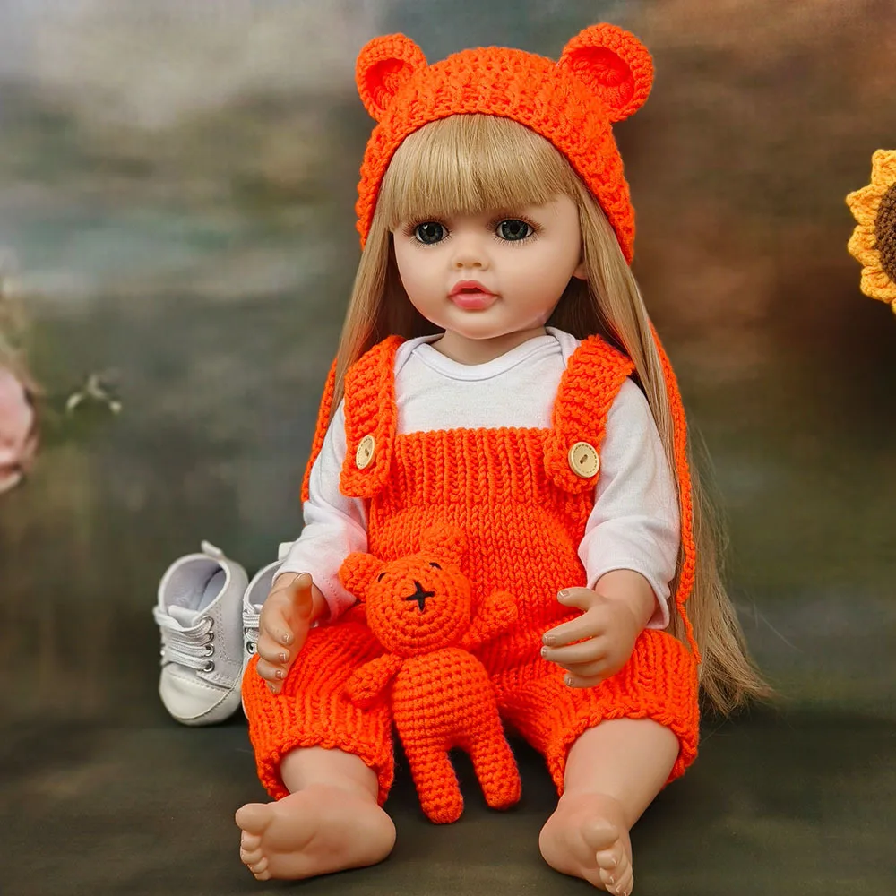 Neue wieder geborene Puppe 55cm Voll kleber Simulation Baby puppe, Geburtstags geschenk Mädchen Spielzeug puppe