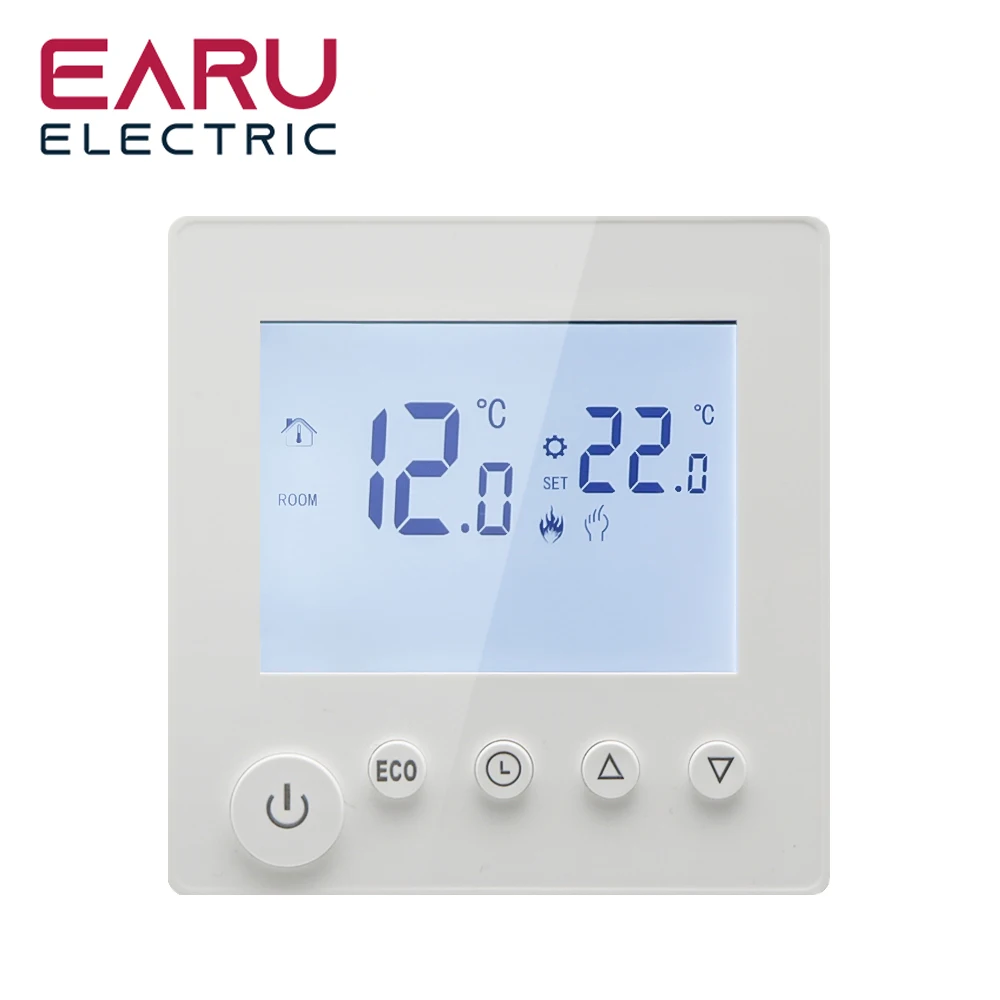 Calefacción eléctrica de suelo para el hogar, termostato con controlador de temperatura, pantalla LCD Digital, montado en la pared, 3A, 16A,