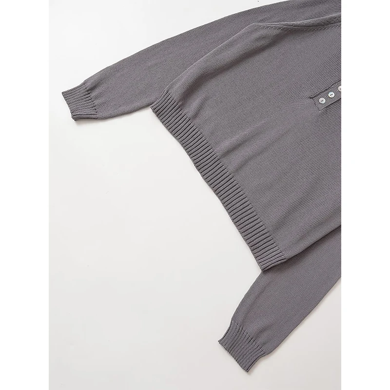 YENKYE Casual donna girocollo manica lunga maglione lavorato a maglia grigio top pullover autunnali corti