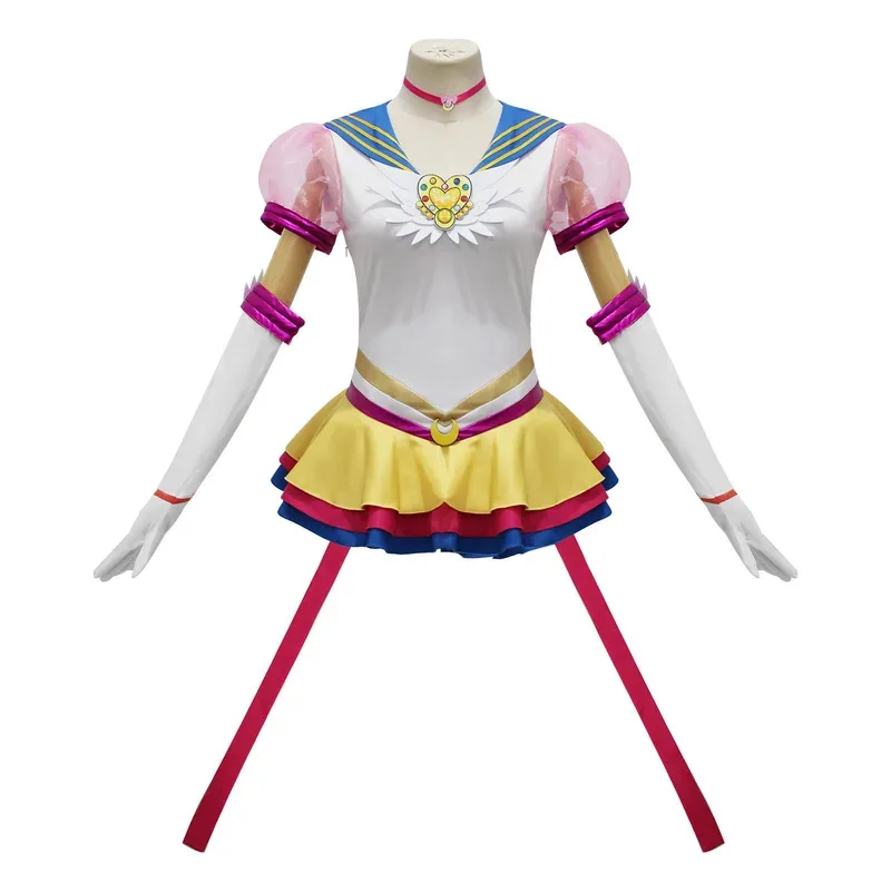 11 Uds Anime Tsukino Usagi Cosplay disfraz uniforme vestido trajes Cosplay amarillo Halloween Carnivl accesorios de fiesta accesorios mujeres