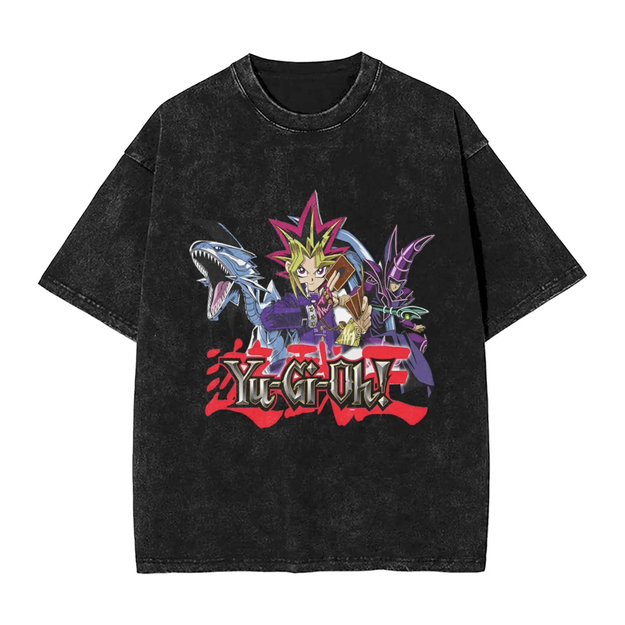Yu-Gi-Oh Slifer the Sky Dragon Vintage Washed Cotton T Shirt Unisex O-Neck Anime Graphic Short Sleeve Tee Summer Gift Tops for Duel Fans