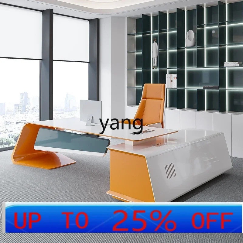 

LMMpaint desk simple modern high-end manager supervisor president boss table fashion creativity