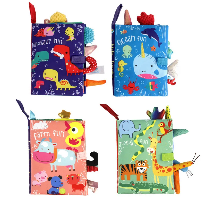 New baby early education three-dimensional cloth book parent-child interactive ring paper baby tear tail cloth book toys