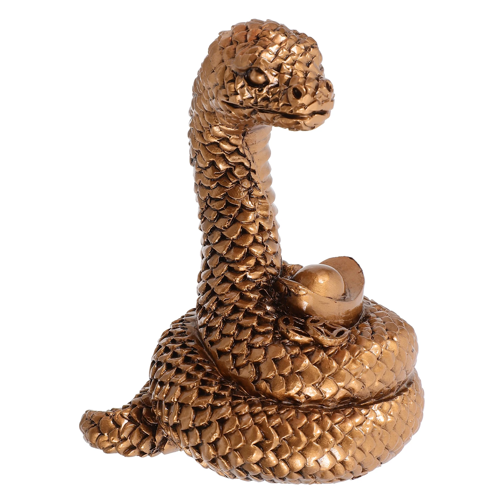 

Resin Snake Statue Decorative Figurine Home Office Garden Dark Brown Animal Ornament Lightweight Realistic Zodiac Snake Decor