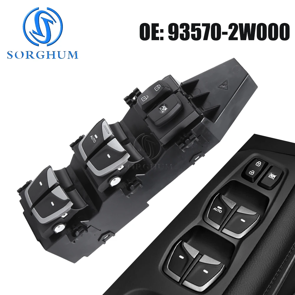 SORGHUM Front Left Electric Master Power Window Switch Button for Hyundai Santa Fe IX45 DM 2013-2016 93570-2W000 93570-2W020