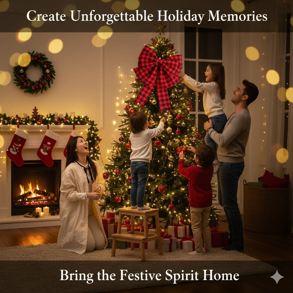 

Big EVA Foam Bow Handmade Decorative Plaid Knot For Christmas New Year Party Wedding DIY Festive Backdrop Home Ornament