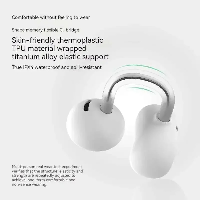 حبوب منع الحمل سماعات أذن مفتوحة بلوتوث 6.0 OWS سماعات معلقة IPX4 مفتوحة قرط كبس سماعات أذن لاسلكية مدمجة AI ENC MD-0WS #6
