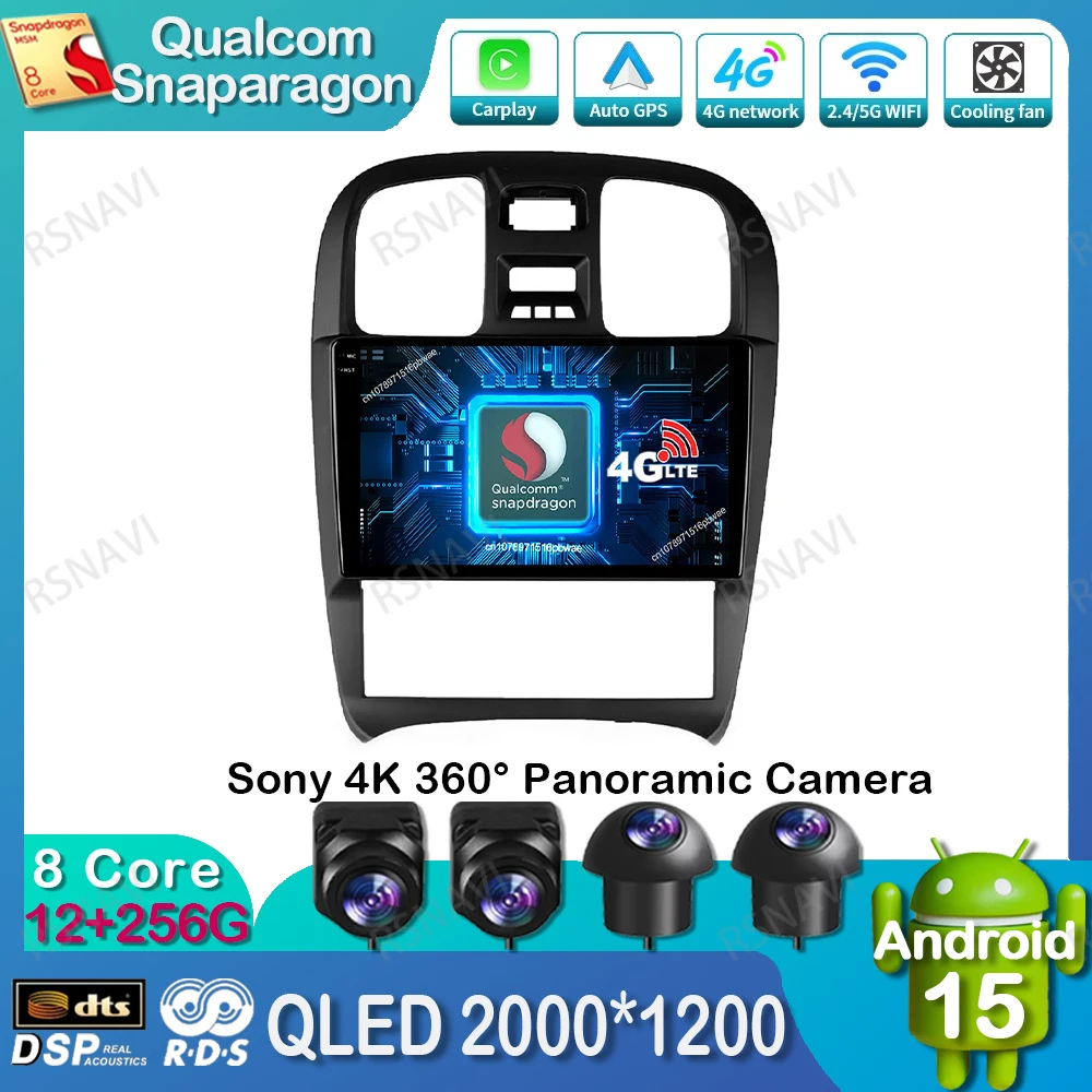 

Android 15 Car Radio For Hyundai Sonata 2003-2009 BT 4G LTE QLED Stereo Viedo Player DVD GPS Qualcomm Wireless Carplay Auto DSP