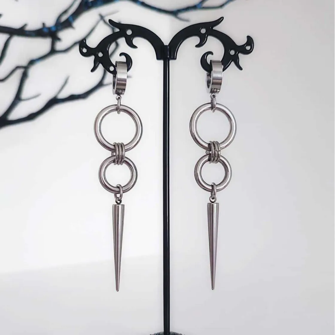 Punk Rivet Earring,Korean Jewelry,Hippie Accessory,Gothic Rock,Y2k,Sharp Spike Charm,Avant-garde,Design Sense,Ear Hoop For Women view 3