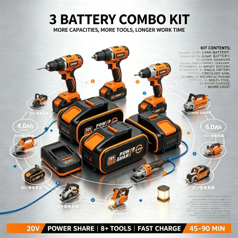 WORX 20V Lithium Battery WA3578 8.0Ah Portable Rechargeable Fit WORX Trimmer Blower Drill Stable Power Outdoor Yard Work