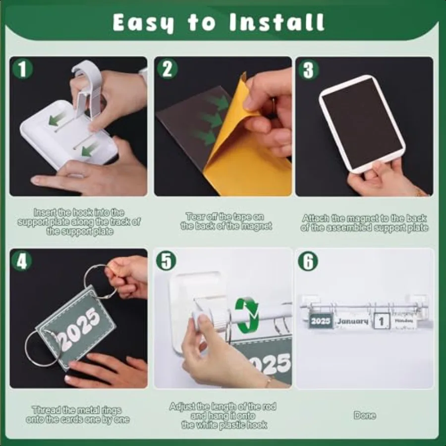 تقويم مغناطيسي قابل للطي للفصل الدراسي، مخطط تقويم قابل للطي لتقويمات الفصول الدراسية، مجموعة لوحة إعلانات مع قضيب للوحة و5