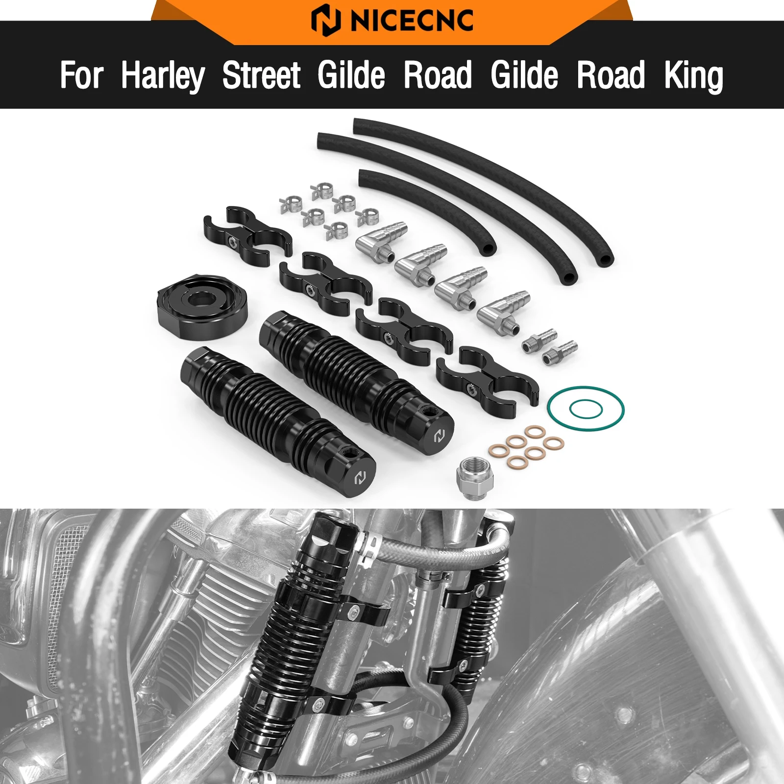 

For Harley Street Glide FLHX 2017-2023 Modular Dual Oil Cooler Set Road Glide FLTRX Road King Classic FLHRC FLHR Electra Glide