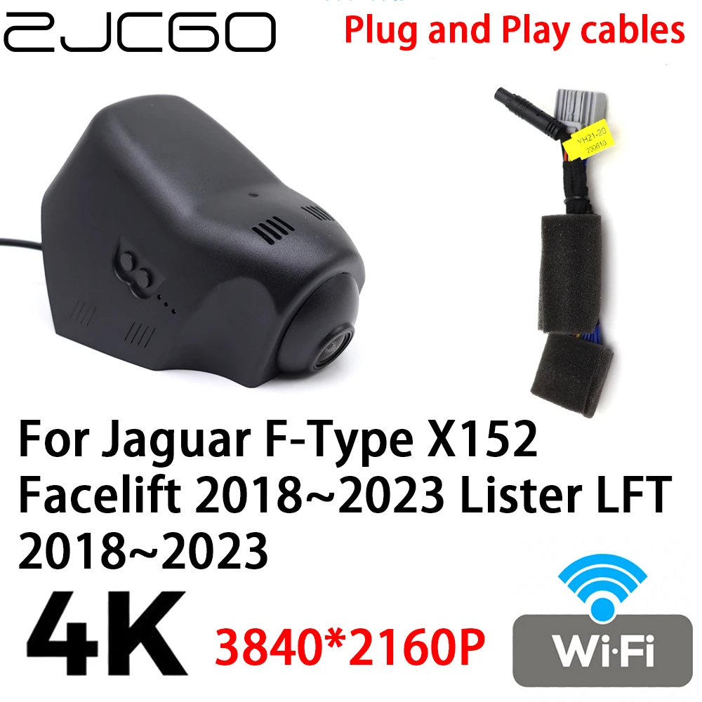 

Автомобильный видеорегистратор ZJCGO 4K 2160P, видеорегистратор Plug and Play для Jaguar F-Type X152 Facelift 2018 ~ 2023 Lister LFT 2018 ~ 2023