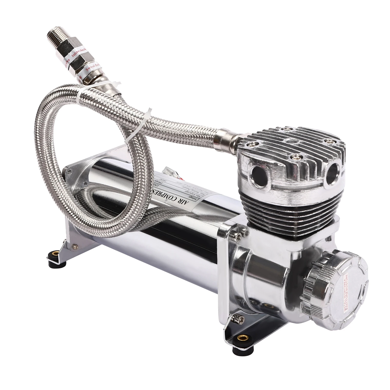 Compressor de ar eficiente – mangueira de 3/8 polegadas, motor de cobre, inflação rápida, filtro de óleo e umidade