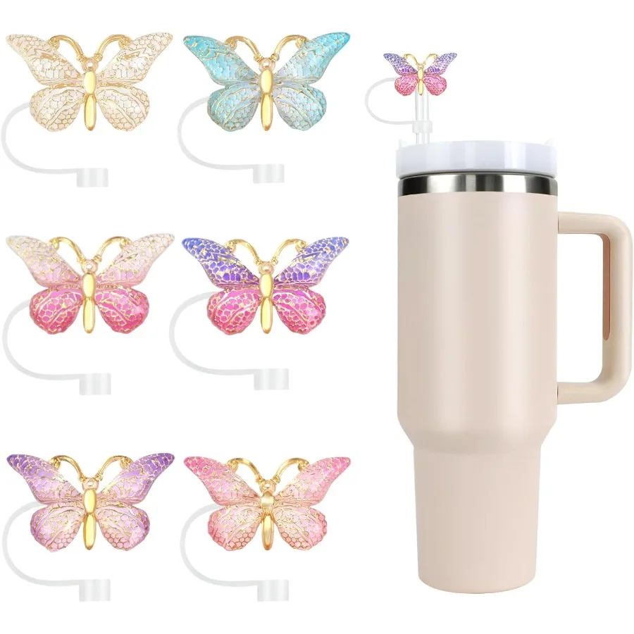 

Соломенная крышка Stanley, 6 шт., блестящие топперы для чашки Стэнли, многоразовые аксессуары для стаканов, совместимые с соломинкой 10 мм, забавный подарок