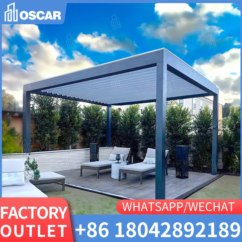 

Luxury Automatic Patio Gazebo Outdoor Arches Aluminum Pergola Waterproofing Pool Bioclimatic Aluminium Waterproof Coating