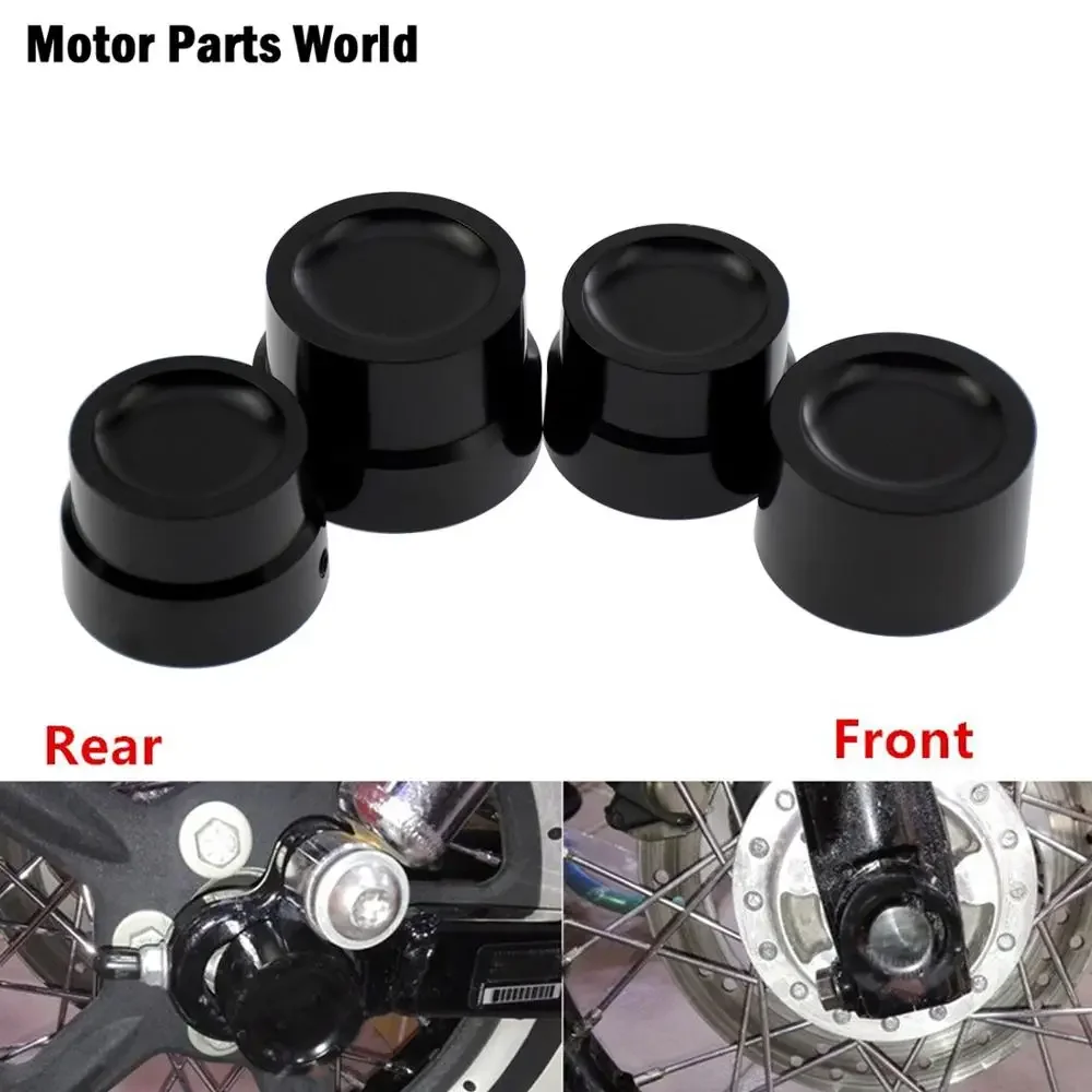 

4pcs Motorcycle CNC Black Front & Rear Axle Nut Covers Caps For Harley Touring Street Glide Softail Slim FLS Dyna Sportster XL