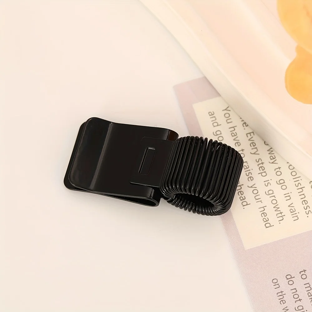 1pc Heavy-Duty Metal Pen Clip with Spring - Secure Grip Notebook Paper Clip, Minimalist Desk Organizer for School, Office