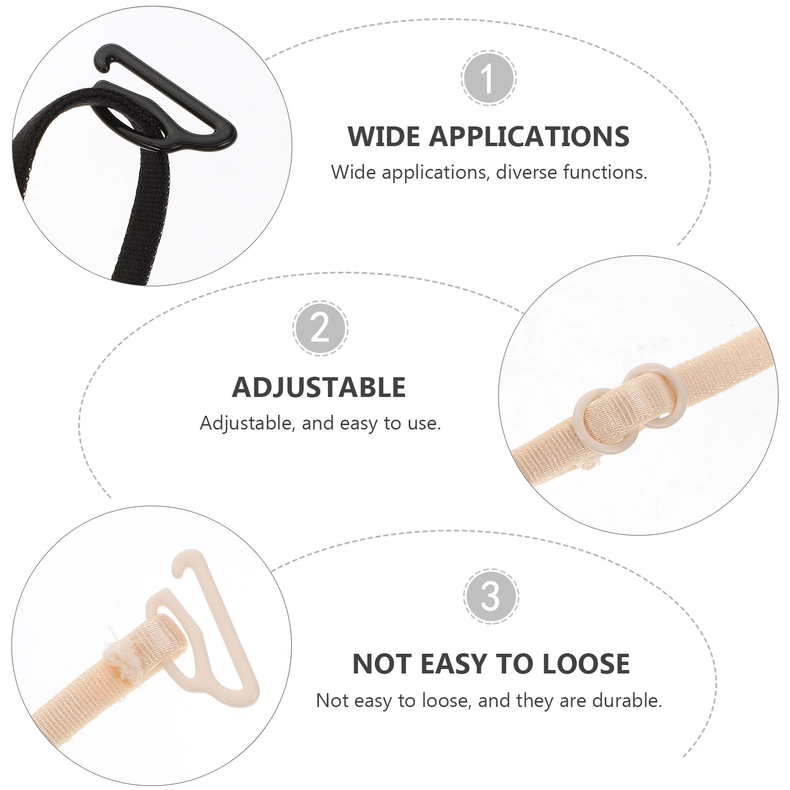 

8Pcs Bra Strap Extensions Non-Slip Adjustable Underwear Straps Women Durable Anti-Slip Bra Shoulder Belts Comfortable