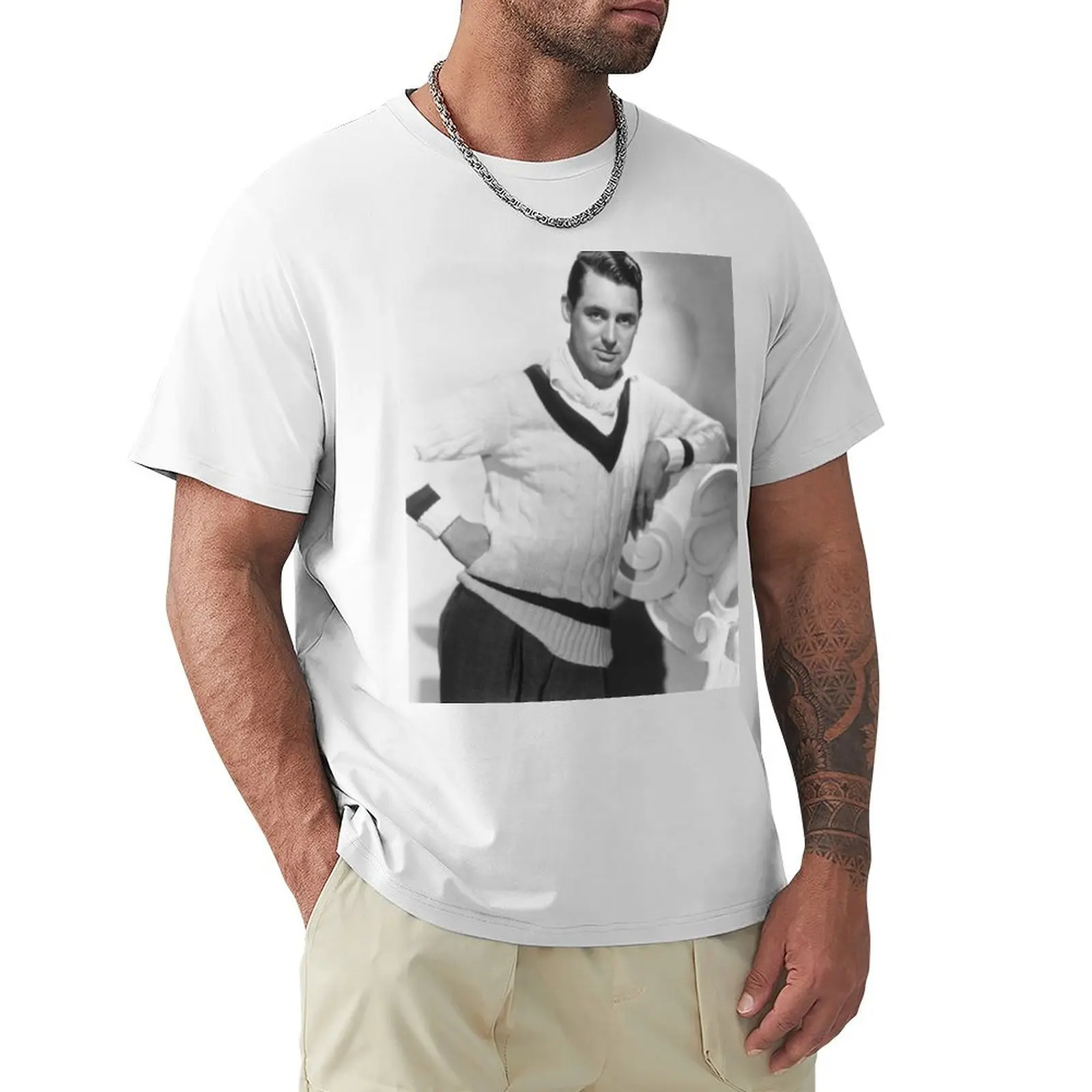 Cary Grant young T-Shirt Short sleeve tee boys whites mens t shirts