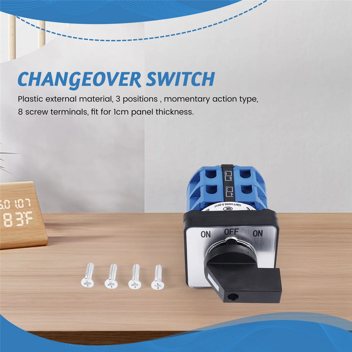 التبديل AC660V 25A 2-القطب 3-موقف لحظة البلاستيك الروتاري التحول التبديل الأزرق + الأسود