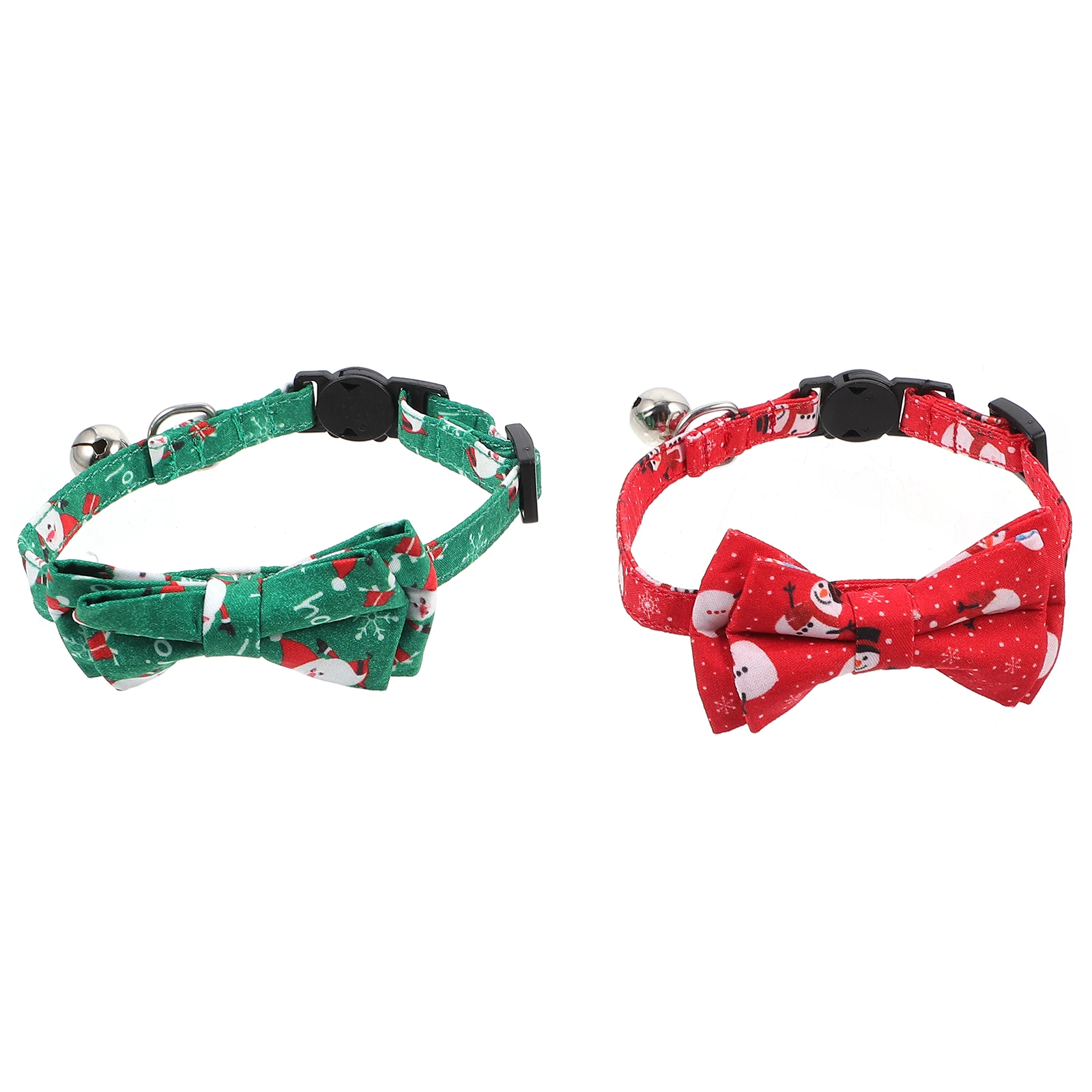 

2Pcs Pet Collar Christmas Cat Collar Bow Tie Bell Comfortable Durable Lightweight Kitten Gift Supplies Pet Supplies