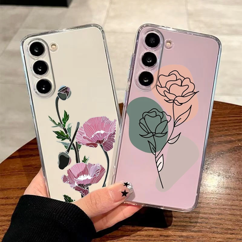 Flower Phone Case For Samsung A56 A36 A26 A54 A52 A50 A70 A40 A12 A14 A16 A22 A24 A42 A34 A32 5G A04s A06 Cover