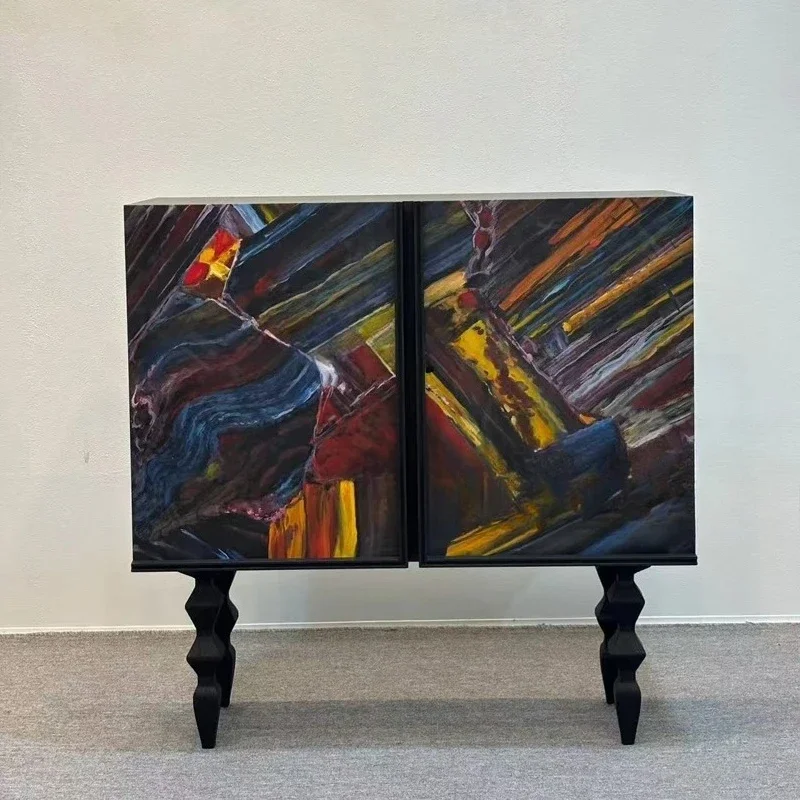 

Французская абстрактная картина маслом, вход в гостиную, украшение, искусство из массива дерева, обеденная сторона, шкафчик