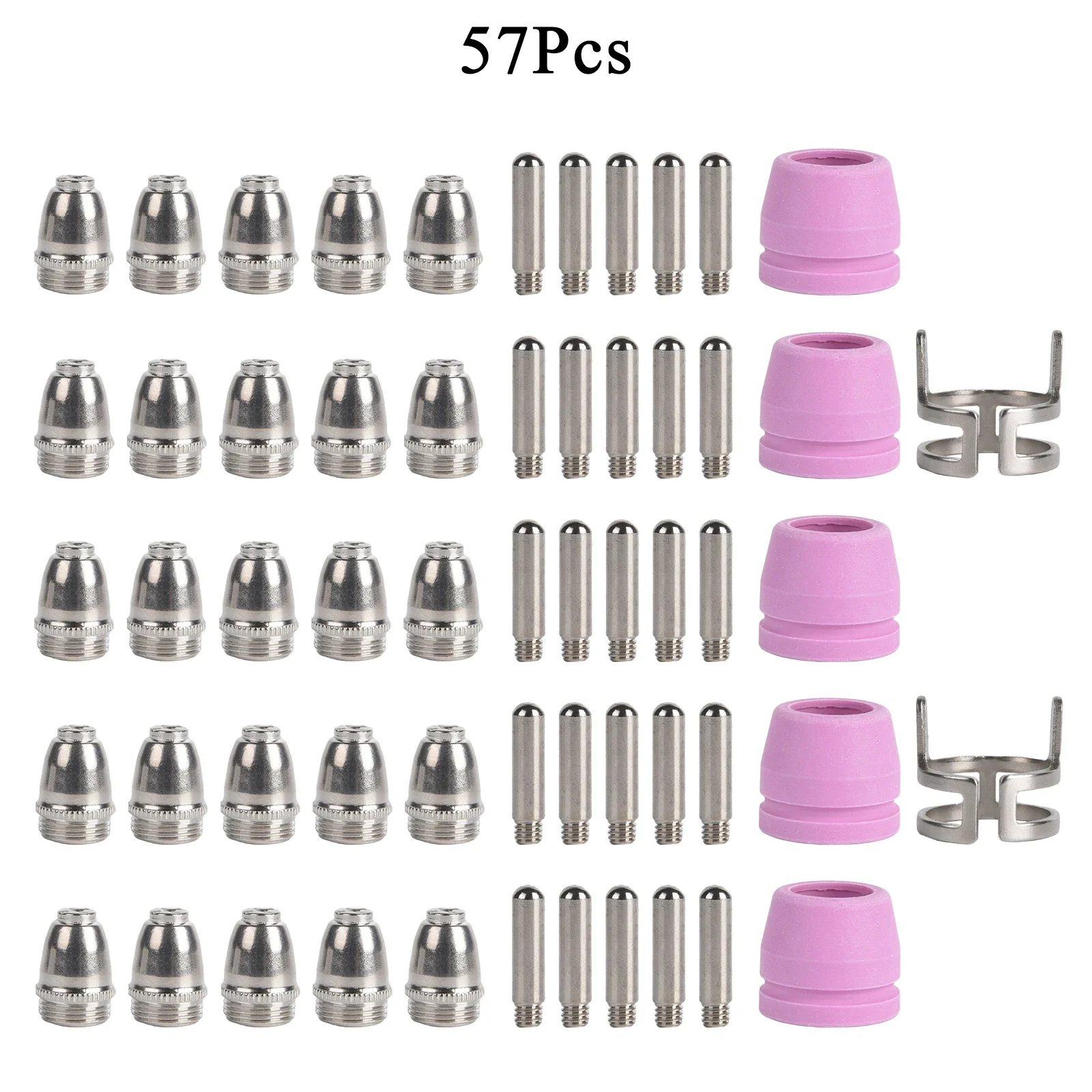 57Pcs Plasma Cutter Torch Consumables Nozzles Tips Kit Fit SG-55 AG-60 40/50/78 Amp