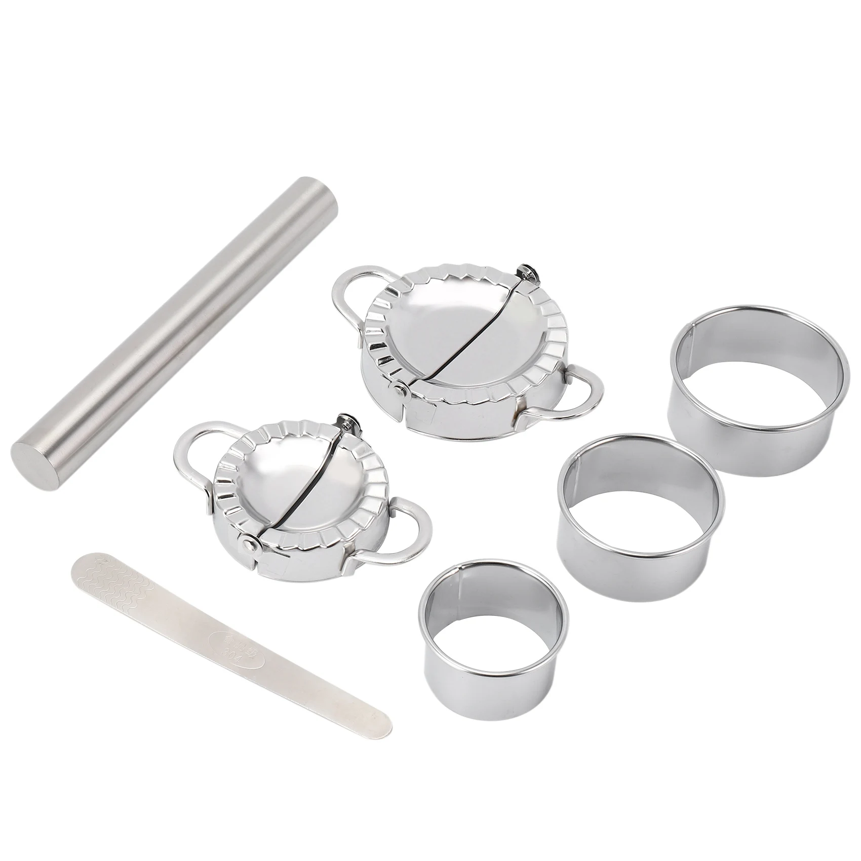 A93Z Dumplings Maker,7 Pack Stainless Steel Easy Pie Ravioli Empanadas Press Mold,Pierogi Cutter Wrappers Pastry Making Tools