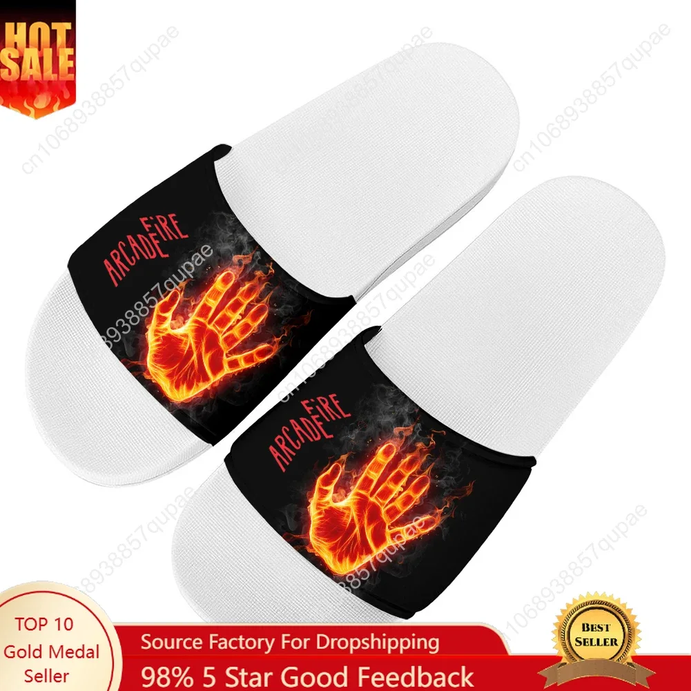 Arcade Fire Slippers Home Water Shoes Rock Band Men Women Teenagers Beach Pool Sandals High Quality Custom Summer Slipper