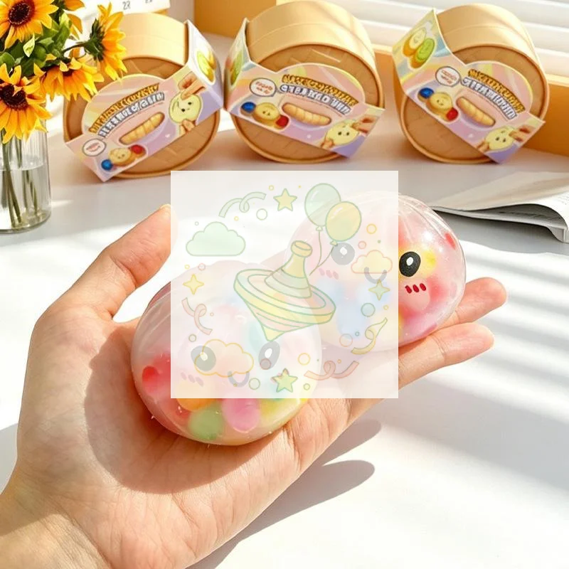 1Pcs Stress Relief Sensory Squeeze Toy New Colorful Glitter Bead Filled Dumpling Squeeze  For Kids Adult Party Gift