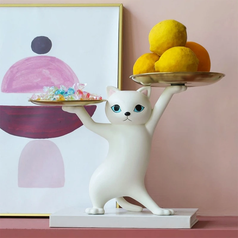 صينية تخزين للقطط للديكور، صينية راتينج لديكور القطط لخاتم أقراط مجوهرات الحلوى