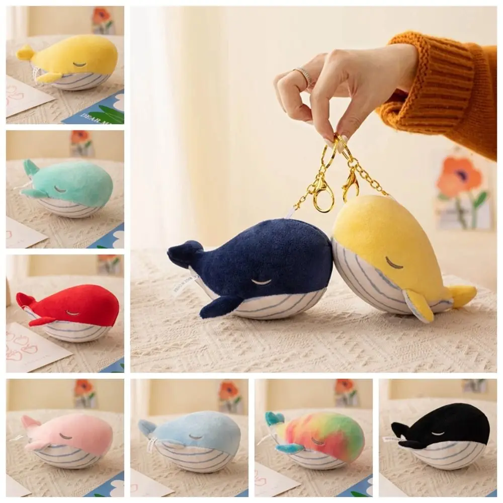 น่ารัก PP Cotton Plush Whale พวงกุญแจจําลอง Fluffy สัตว์ปลาวาฬจี้ขนาดเล็กคอลเลกชันปลาวาฬ Plush ของเล่นตกแต่งบ้าน
