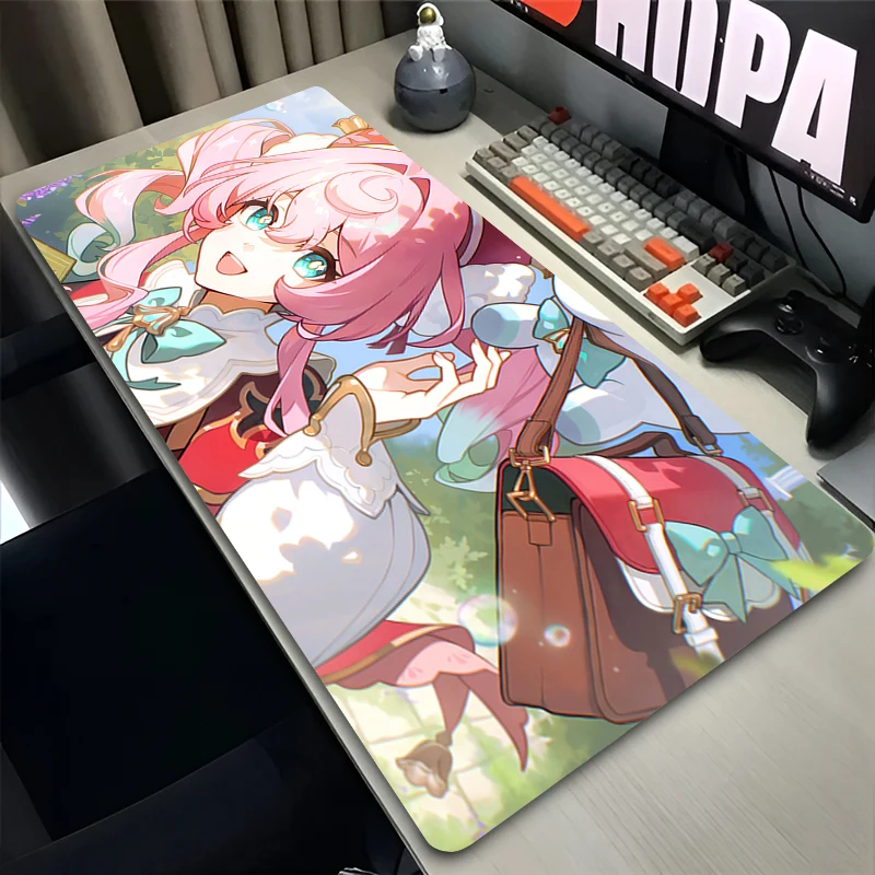 Mouse Pad Laptop Non Slip Extended Desktop Mouse Mat PC Rubber Keyboard Pad Gaming Accessories Honkai Star Rail Hyacine Mousepad