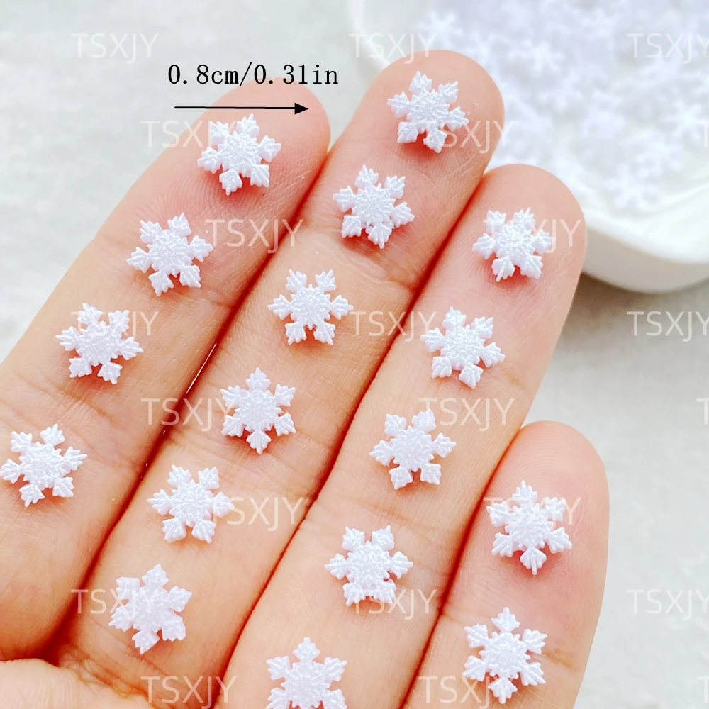 200 قطعة راتينج صغير لطيف صغير أبيض عيد الميلاد الثلج مسمار الفن حجر الراين المسطح DIY بها بنفسك عيد الميلاد سجل القصاصات الحرف #3
