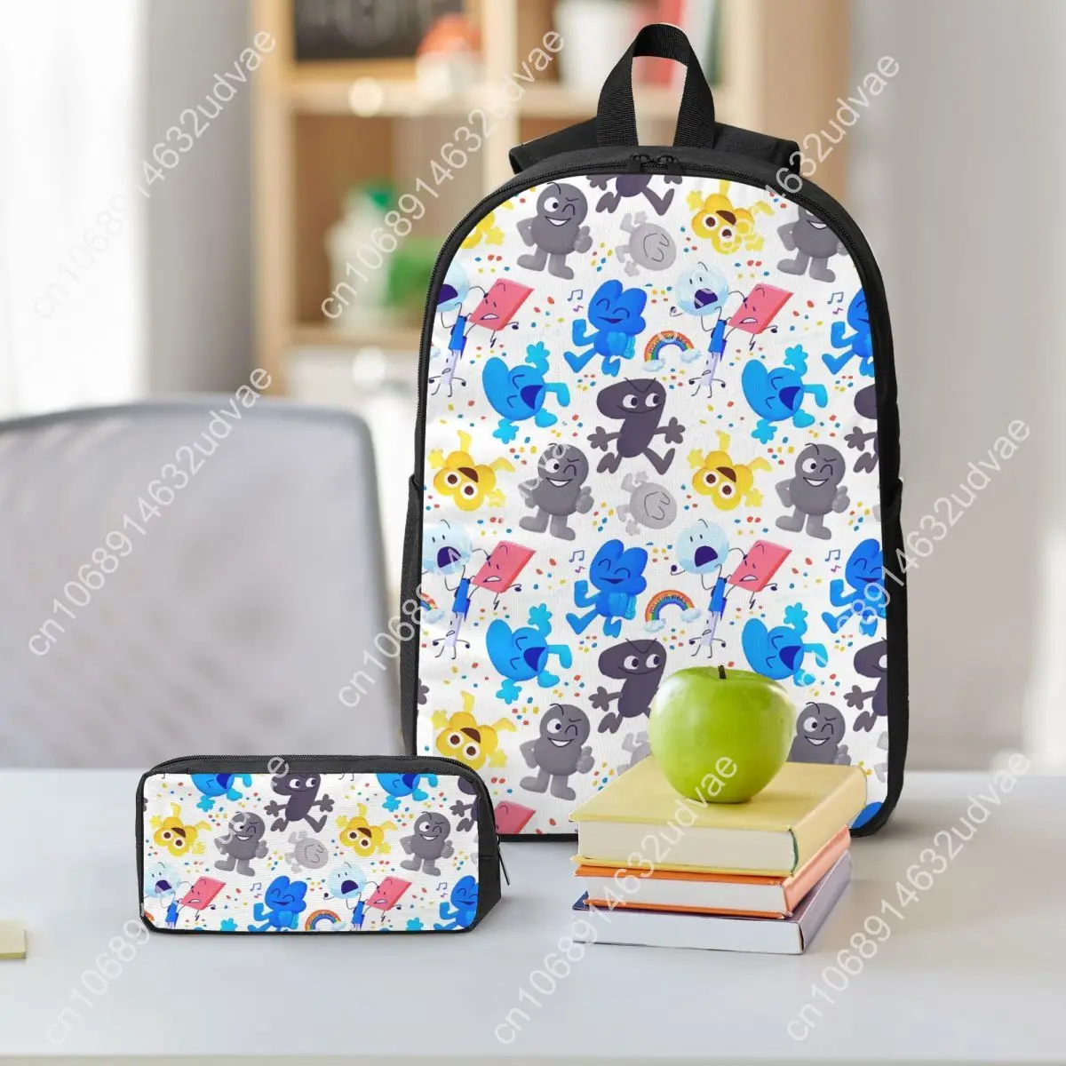 Bfdi Pattern Backpack Student Boys Girls BookBag School Bag Laptop Shoulder Bags 3ps Insulated Lunch Bag Pencil Case