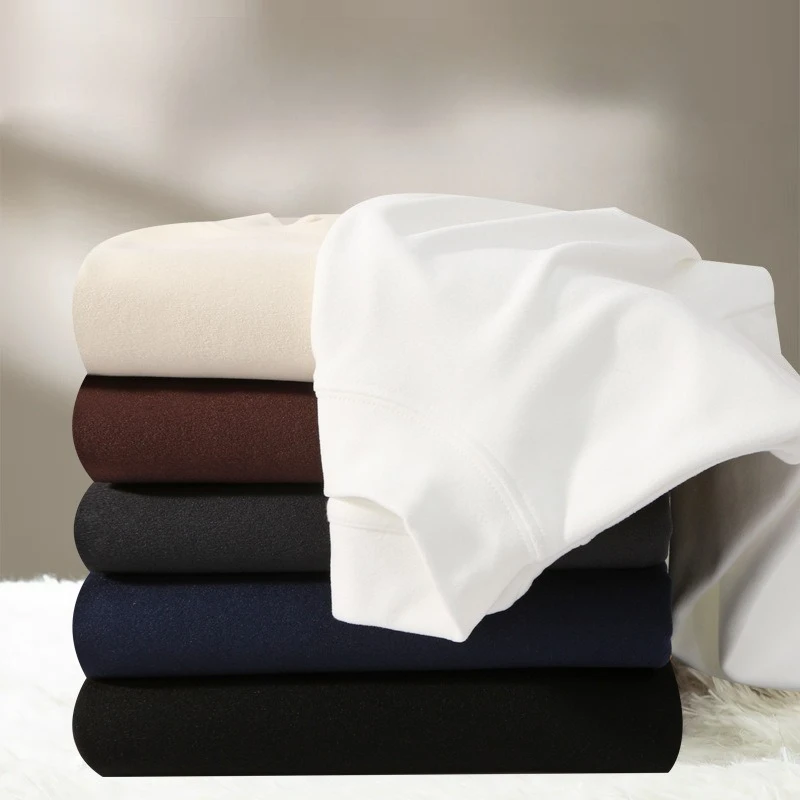 Half Turtleneck T-shirt Men's Base Shirt Long Sleeve Pullover Solid Color Mock Neck Tshirt Men's Tops Thermal Tee