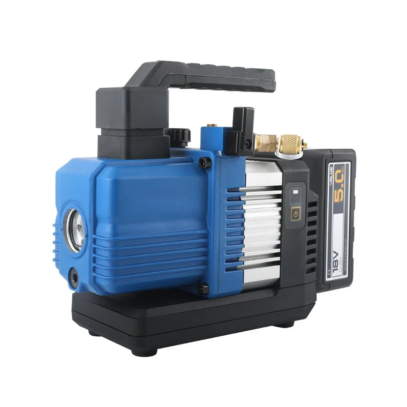 Portable 18V 5Ah Lithium Battery Vacuum Pump Two-Stage Mini for R32 R1234yf Refrigerant Aluminum Alloy Box